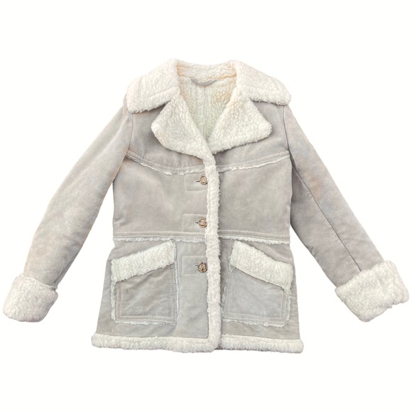 Vintage Genuine Suede Wool Patchwork Coat - Picture 2 of 8